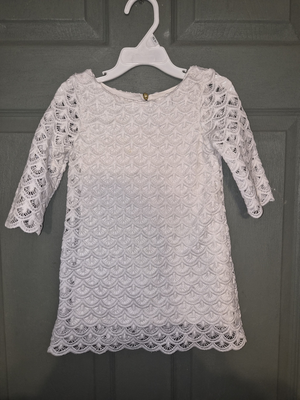 Genuine Kids by OshKosh White Crochet Toddler Dress